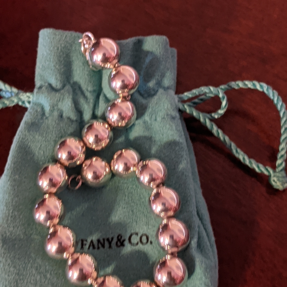 Tiffany and co 10 mm sterling silver bead bracelet